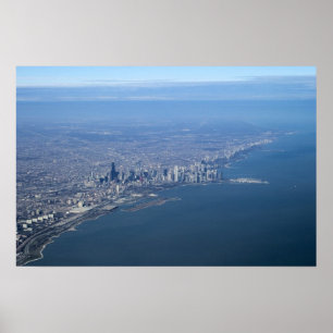 Póster Chicago aérea