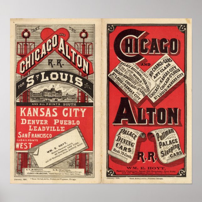 Póster Chicago and Alton Railroad (Frente)