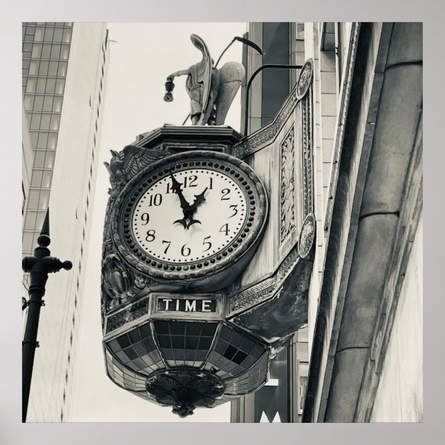 Póster Chicago, arquitecto de Illinois, reloj (Frente)