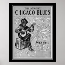 "Chicago Blues" 1915 Sheet Music Print 16x20