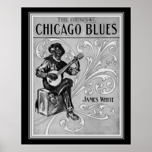 Póster "Chicago Blues" 1915 Sheet Music Print 16x20