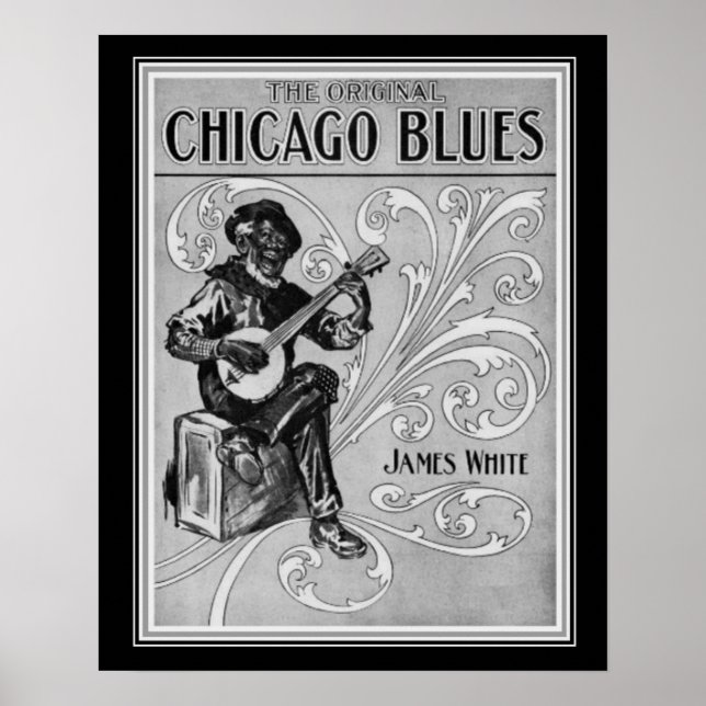 Póster "Chicago Blues" 1915 Sheet Music Print 16x20 (Frente)