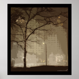 Póster Chicago céntrica en invierno