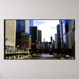 Póster Chicago Cityscape 1