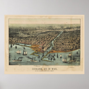 Póster Chicago, Como Era. Antes del gran incendio de Chic