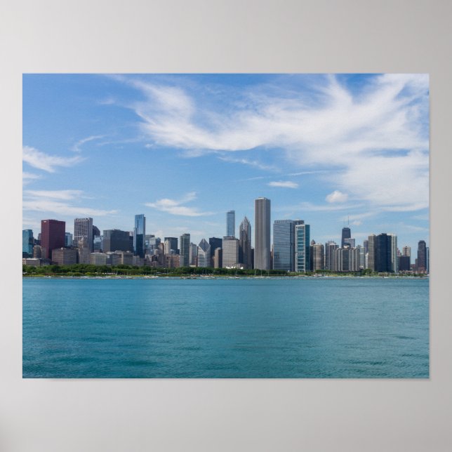Póster Chicago Day Cityscape (Frente)