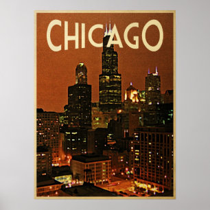 Póster Chicago De Noche