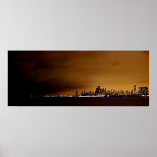 Póster Chicago en la noche