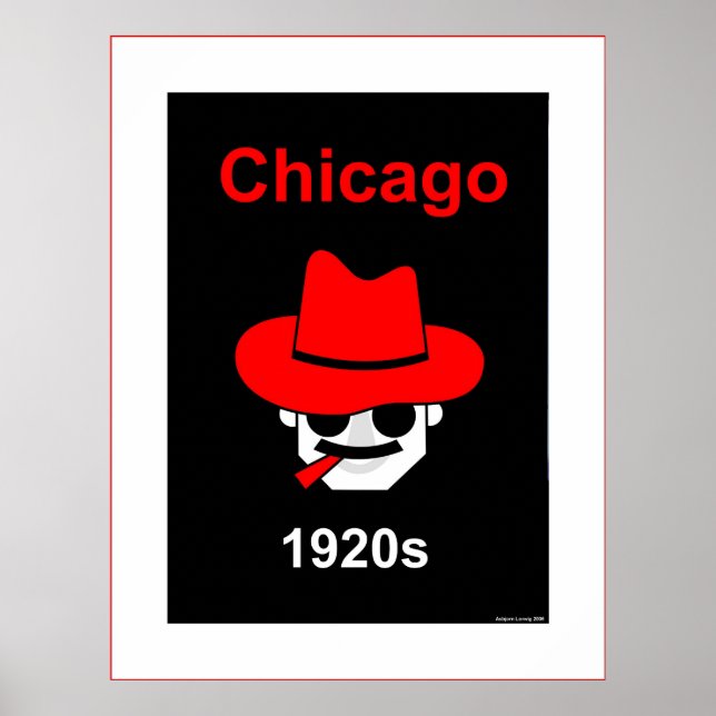 Póster Chicago en los años 1920 - passepartout (Frente)