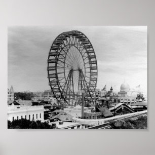 Póster Chicago Ferris Wheel - 1893 Columbian exhibiciones