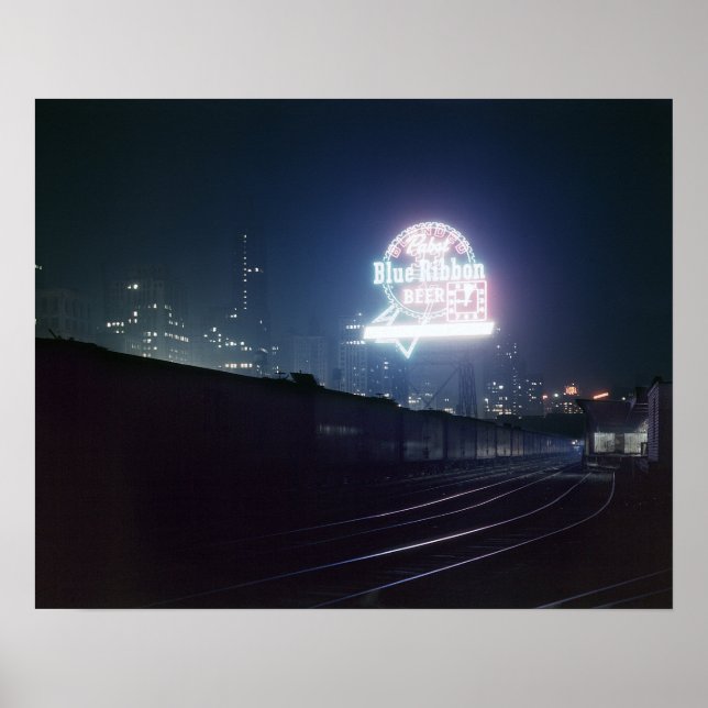 Póster Chicago Freight Yard, 1943. Foto de cosecha de vin (Frente)