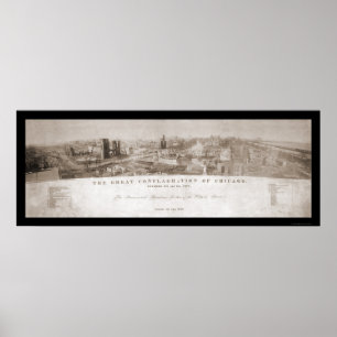 Póster Chicago, IL Fire Photo 1871