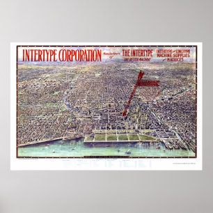 Póster Chicago, IL Mapa Panorámico - 1916