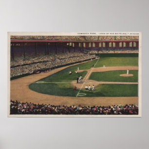 Póster Chicago, IL - parque de Comiskey, meta, Basebal