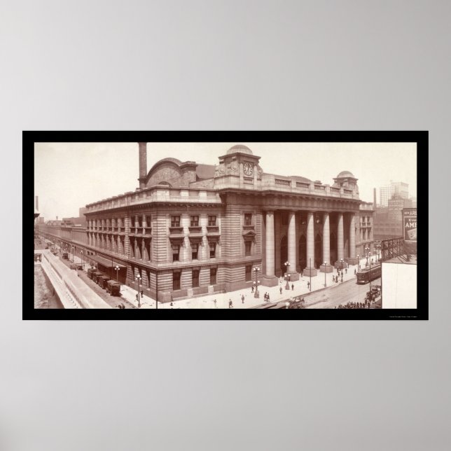 Póster Chicago, IL Railroad Photo 1912 (Frente)