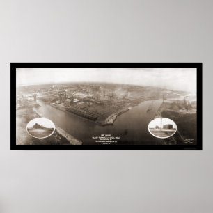 Póster Chicago, IL Steel Mill Photo 1907