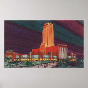 Póster Chicago, IL - View of the General Motors Buildin