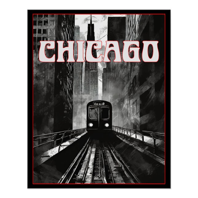 Póster Chicago Illinois (Anverso)