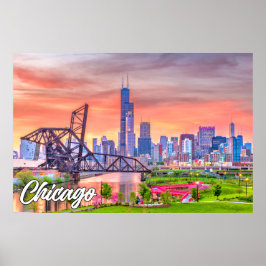 Póster Chicago, Illinois, Estados Unidos