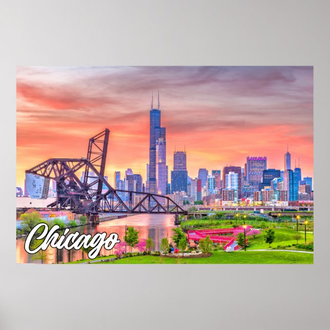 Póster Chicago, Illinois, Estados Unidos (Frente)