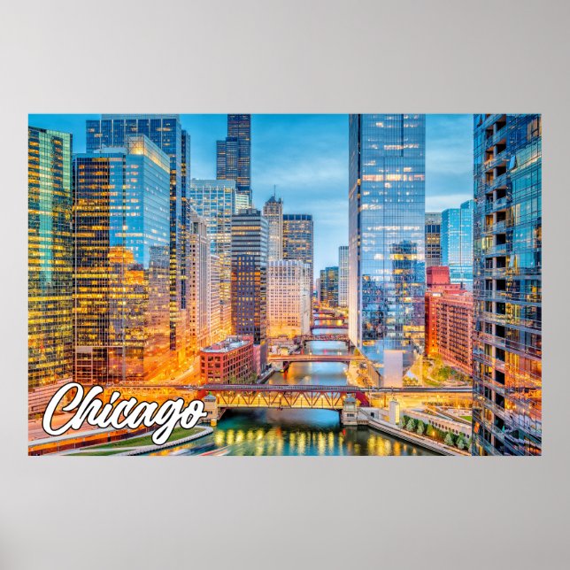 Póster Chicago, Illinois, Estados Unidos (Frente)