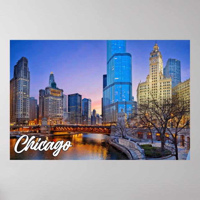 Póster Chicago, Illinois, Estados Unidos (Frente)