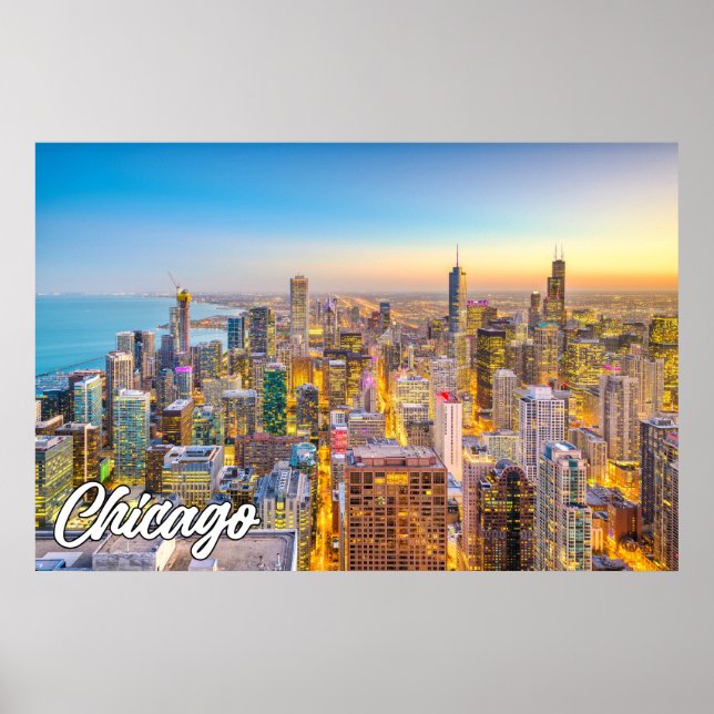 Póster Chicago, Illinois, Estados Unidos (Frente)