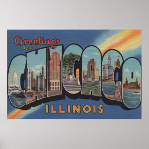 Póster Chicago, Illinois - Grandes Escenas de letras 2