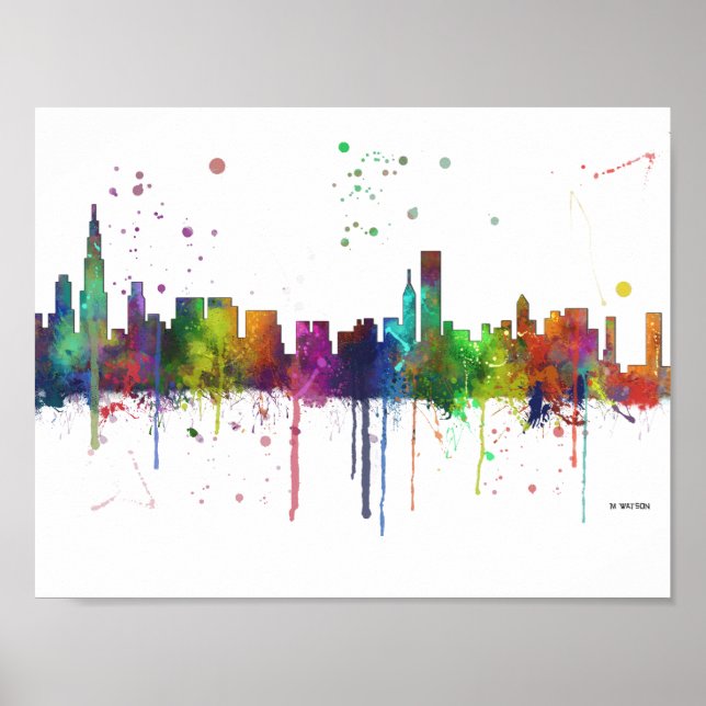 PÓSTER CHICAGO, ILLINOIS SKYLINE (Frente)