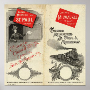 Póster Chicago Milwaukee y St Paul Railway