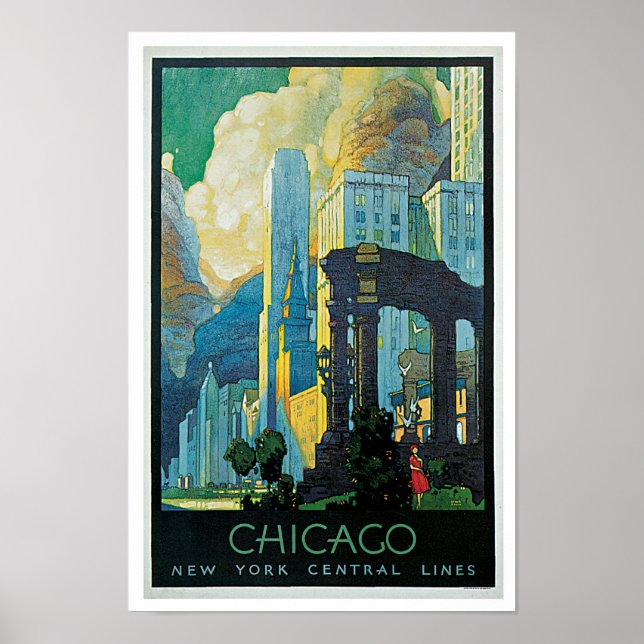 Póster Chicago ~ New York Central Lines (Frente)