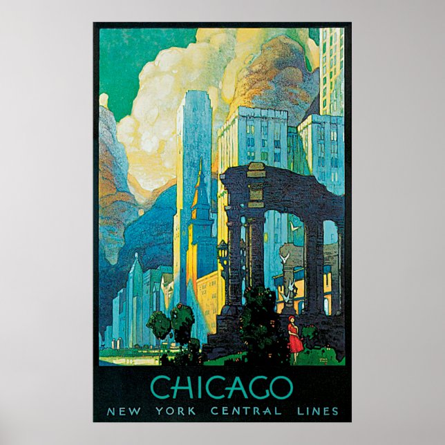 Póster Chicago New York Central Lines Travel Poster (Frente)