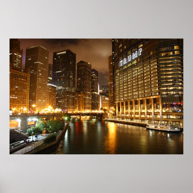 Póster Chicago por noche (Frente)