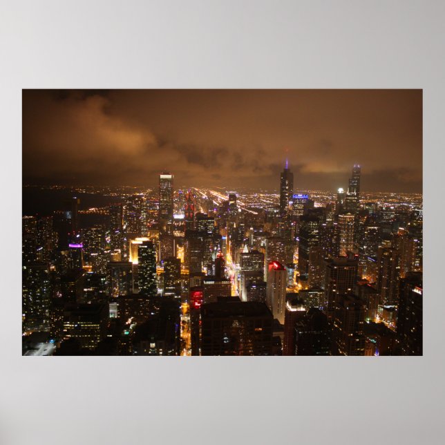 Póster Chicago por noche (Frente)