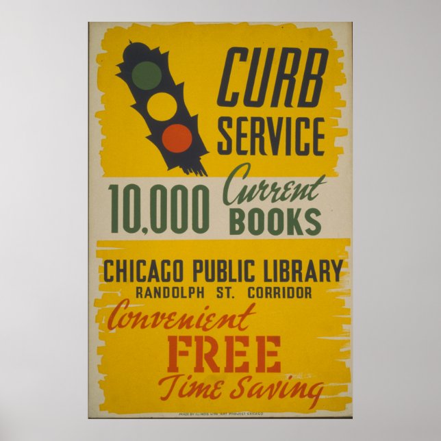 Póster Chicago Public Library Curb Service (Frente)