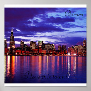 Póster Chicago púrpura, lona