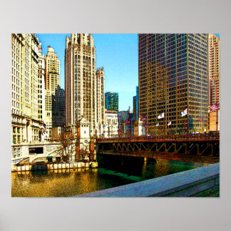 Póster Chicago River View North