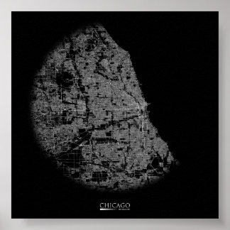 Póster Chicago Road Map Poster