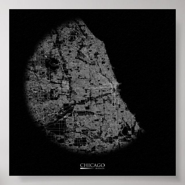 Póster Chicago Road Map Poster (Frente)