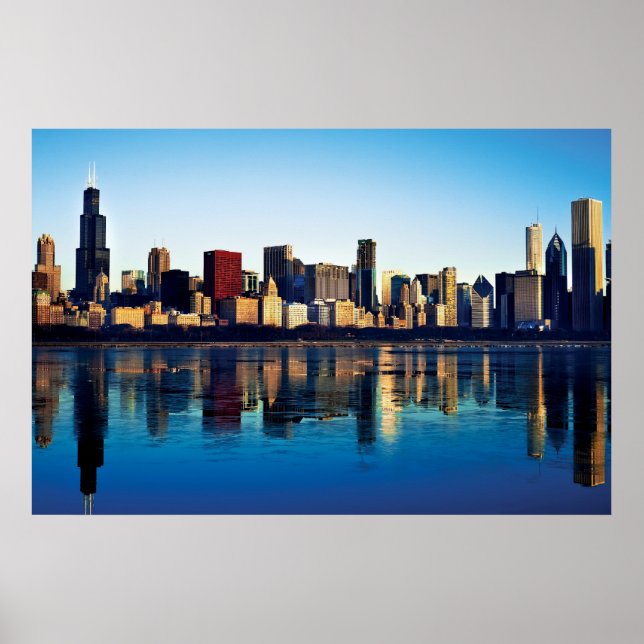 Póster Chicago Skyline (Frente)