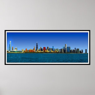 PÓSTER CHICAGO SKYLINE PANORAMA