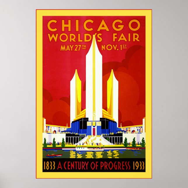 Póster Chicago ~ Viajes de época (Frente)