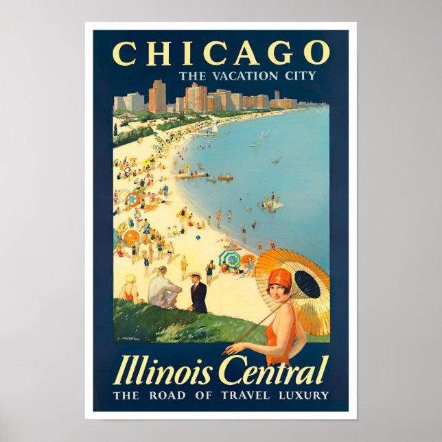 Póster Chicago vintage travel poster (Frente)