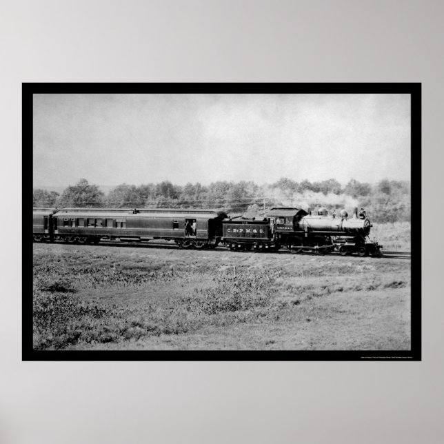 Póster Chicago y el tren de ferrocarril noroccidental 189 (Frente)