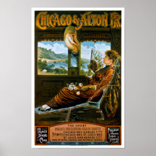 Póster Chicago y poster del viaje del vintage del