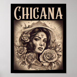 Póster Chicana Style Tattoos Ropa Mujeres méxico-american