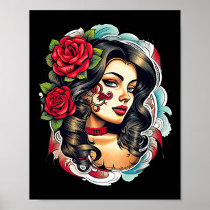 Póster Chicano Chicana La Raza Barrio Tattoo Muerte