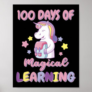 Póster Chicas 100 Días De Mochila Unicornio