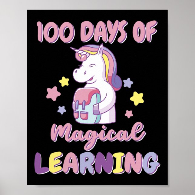 Póster Chicas 100 Días De Mochila Unicornio (Frente)