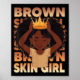 Póster chicas africanas niña de piel marrón melanina negr